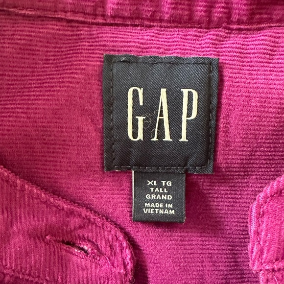 GAP Magenta Puff Sleeve Pinwale Corduroy Mini Shift Dress - Size XL - Picture 11 of 14